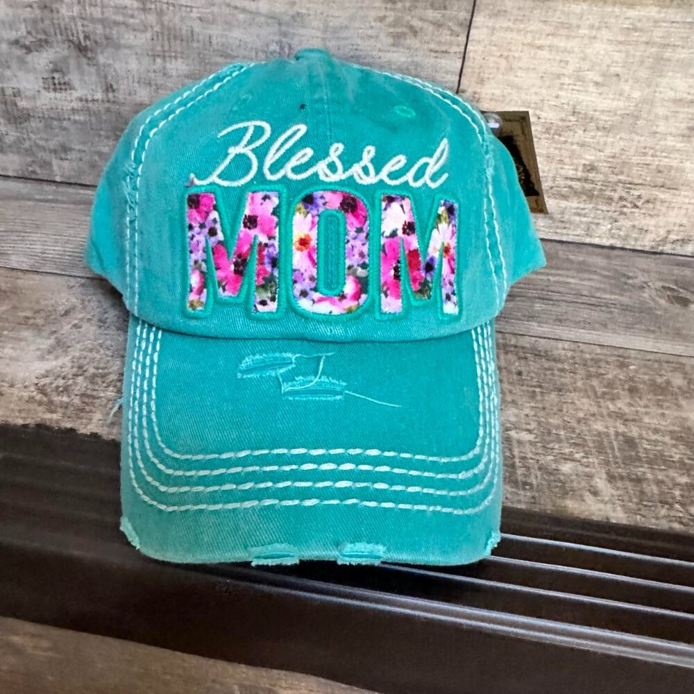 NWT KBETHOS Distressed Blessed Mom Baseball Cap with adjustable clos…
